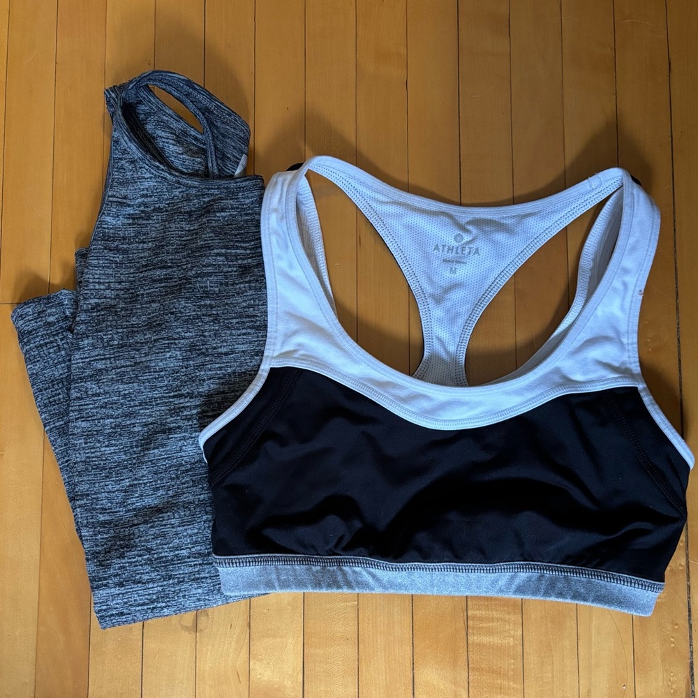 Athleta Set Tank Top Sports Bra Activewear Size Medium